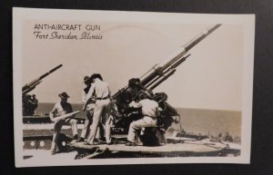 Mint Postcard America Anti Aircraft Gun Fort Sheridan Illinois Military Army USA