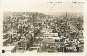 Dubuque IA Aerial View in 1911 Real Photo Postcard