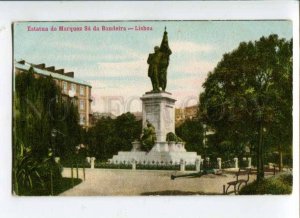 289360 PORTUGAL LISBOA Marques Sa da Bandeira statue Vintage postcard