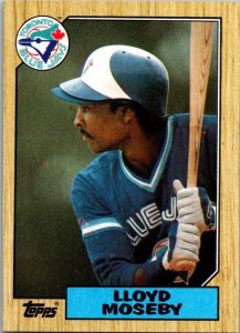 1987 Topps Baseball Card Lloyd Moseby Toronto Blue Jays sk3423