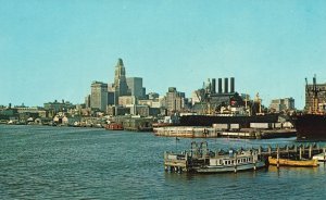 Vintage Postcard Skyline & Inner Harbor Downtown Baltimore Maryland D. E. Traub