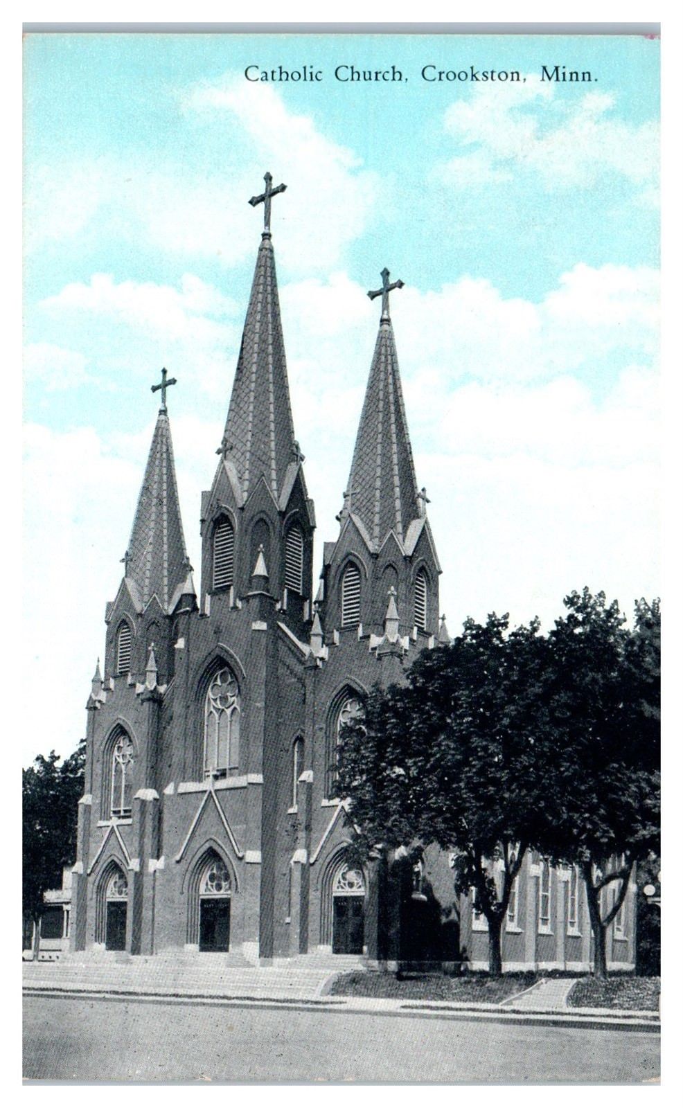Early 1900s Catholic Church, Crookston, MN Postcard United States
