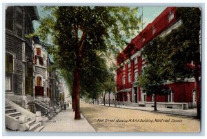 Montreal Quebec Canada Postcard Peel Street M.A.A.A. Building c1910 Unposted