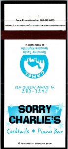 Vintage Matchbook Cover Sorry Charlie's Seattle, Washington Camel MB172