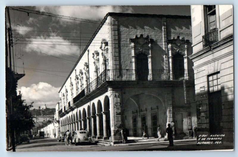 Durango Durango Mexico Postcard Avenida 5 De Febrero c1950's Unposted RPPC Photo