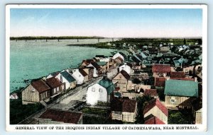 CAUGHNAWAGA, Quebec, Canada~ IROQUOIS INDIAN VILLAGE View c1920s Postcard