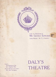 The Dollar Princess Dalys Theatre HG Wells London Antique Programme