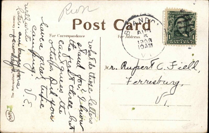 Brandon VT Vermont RR Train Station Depot c1910 Postcard