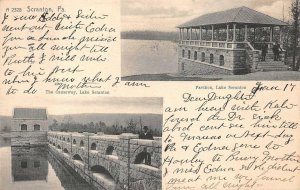 THE CAUSEWAY & PAVILION LAKE SCRANTON PENNSYLVANIA POSTCARD 1908