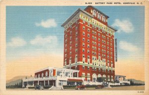 Asheville North Carolina 1940s Postcard Battery Park Hotel