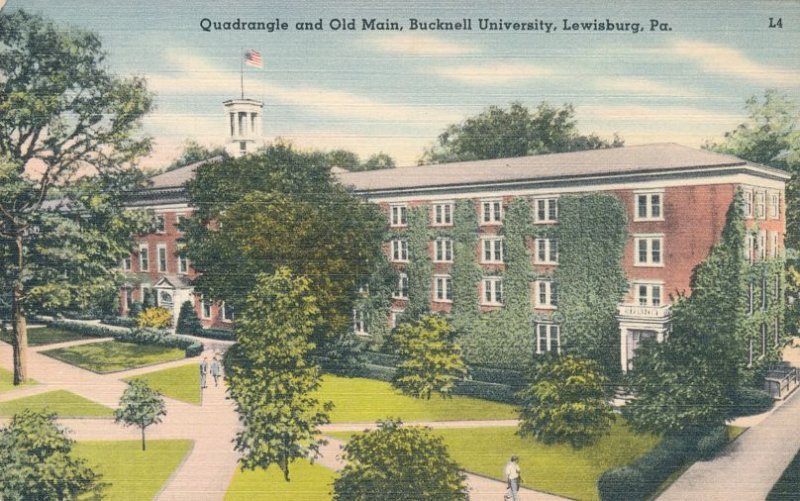 Lewisburg PA Pennsylvania Bucknell University - Quadrangle and Old Main - Linen