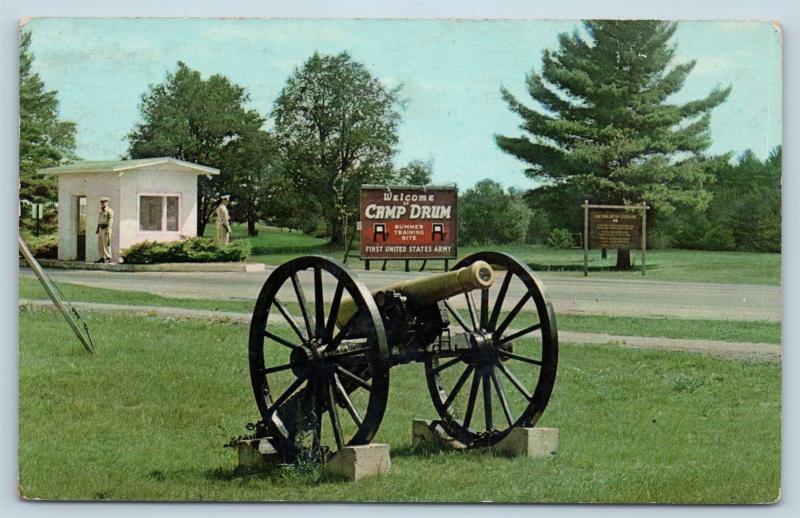 Postcard NY Camp Drum Main Entrance US Army Training Site N7