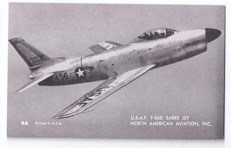 USAF Sabre Jet F-86D USAF North American Aviation Mutoscope Postcard Airplane