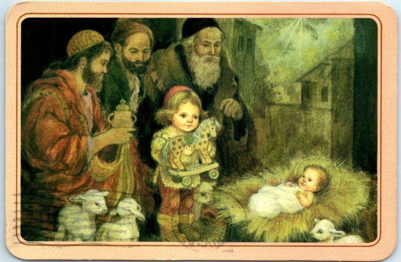 M-36429 Christmas Nativity Painting/Art Print Christmas Holiday Greeting Card