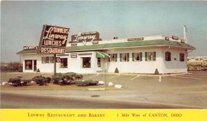 Ohio Postcard Chrome CANTON Linway Restuarant and Bakery Roadside