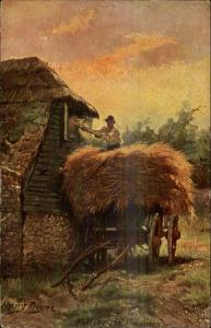 Harry Payne TUCK Kentish Pastures Haying Farming c1910 Postcard