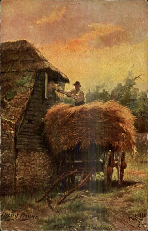 Harry Payne TUCK Kentish Pastures Haying Farming c1910 Postcard