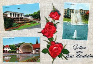 VINTAGE CONTINENTAL SIZE POSTCARD GREETINGS FROM BAD NAUHEIM GERMANY