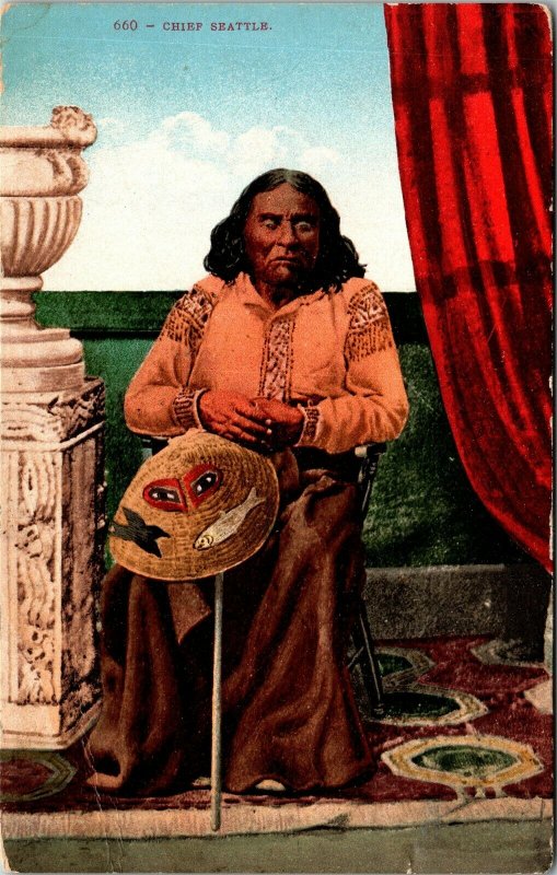 Postcard WA Chief Seattle - Indians, Native Americana - C. 1910 L4