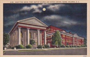 Night Time Scene First Baptist Church And Sunday School Rooms Columbia South ...