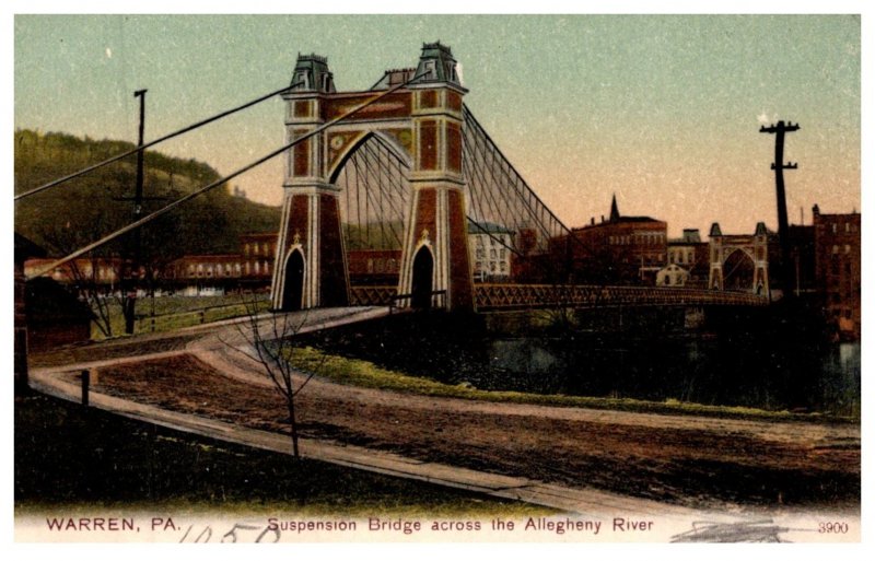 Pennsylvania  Warren , Suspension Bridge across the Allegheny River