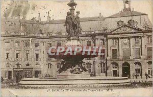 Postcard Old Bordeaux Fountain of the Three Graces M D