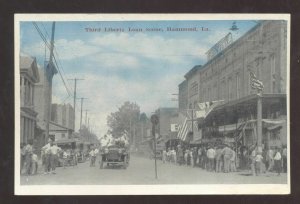 HAMMOND LOUISIANA THIRD LIBERTY LOAN SCENE DOWNTOWN VINTAGE POSTCARD