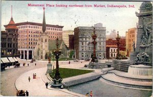 Postcard MONUMENT SCENE Indianapolis Indiana IN AL3176