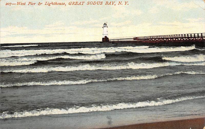 West peer and lighthouse Great Sodus Bay, New York, USA Lighthouse Unused 