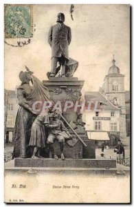 Postcard Old St Die Statue Jules Ferry