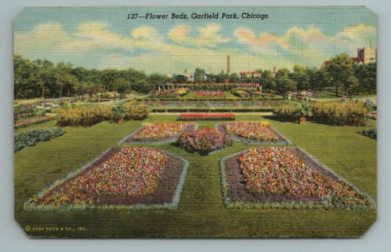 Flower Beds Garfield Park Chicago Illinois Postcard