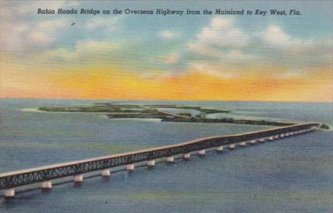 Florida Bahia Honda Bridge On Overseas Highway From Mainland To Key West Curt...