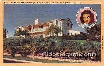 Home of Jane Withers Los Angeles, CA, USA Unused 