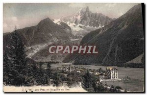Old Postcard Les Praz and & # 39aiguille of Dru