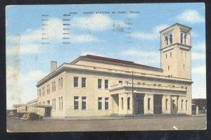 EL PASO TEXAS UNION RAILROAD DEPOT TRAIN STATION VINTAGE POSTCARD