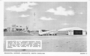 Charlotte North Carolina NC~Municipal Airport-Visit to the World Fair Postcard