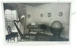 Vintage Rp Postcard Leicester Museum Belgrave Hall The Music Room Real Photo