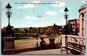 Vtg Kansas City Missouri MO 12th Street & Pasco Sunken Gardens 1910s Postcard