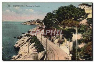 Postcard Old Marseille Corniche Road