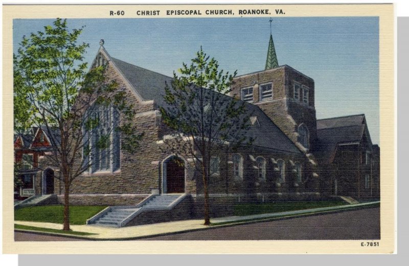 Roanoke, Virginia/VA Postcard, Christ Church, Near Mint!