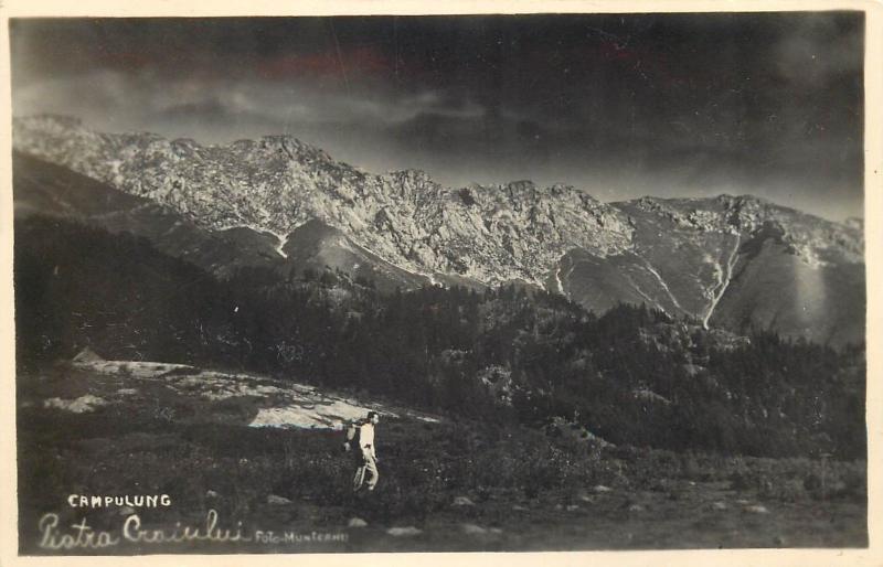 Romania 1930s Real Photo Postcard Campulung Piatra Craiului Foto I. Munteanu