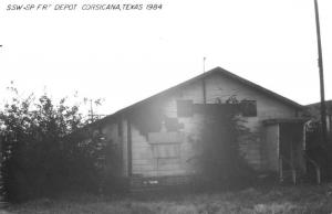 Corsicana Texas 1984 SSW-SP FR train depot real photo pc Y12759