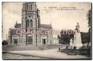 Old Postcard Parame I'Eglise And The Place Of The Monument