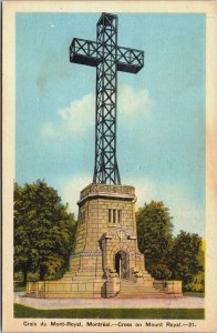 Canada Montreal Cross on Mount Royal Vintage Postcard C188