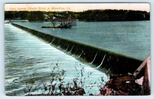 MARSEILLES, IL Illinois DAM on ILLINOIS RIVER c1910s La Salle County Postcard