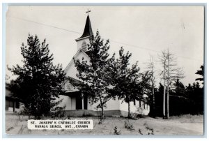 c1940's St. Joseph's Catholic Church Wasaga Beach Ontario RPPC Photo Postcard 