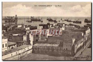 Old Postcard Morocco Casablanca Harbor