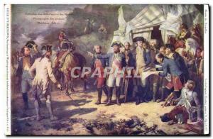 Old Postcard Musee De Versailles Siege d & # 39Yortown Rochambeau and Washing...