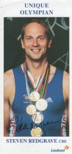 Steven Redgrave Olympic Swimming Champion Hand Signed Ephemera