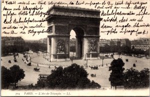France Paris Arc de Triomphe Vintage Postcard C015